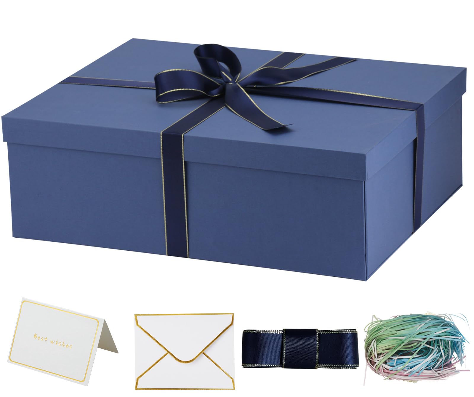 Amazon.com: YINUOYOUJIA Large Gift Box 16.5x13x5.5 inches,Blue